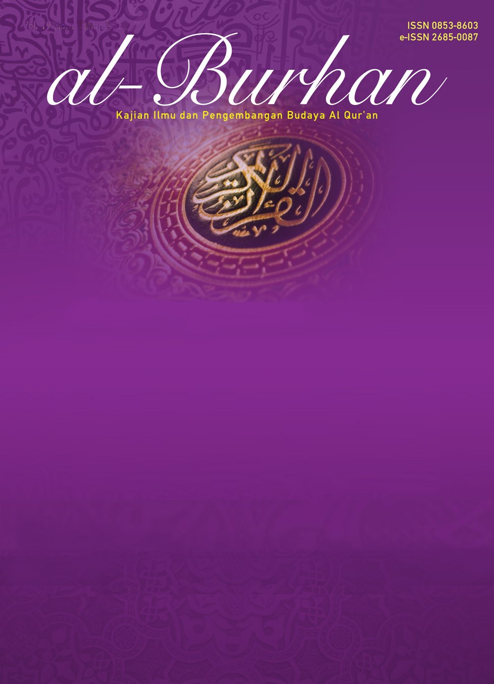 					View Vol. 26 No. 1 (2026): Al Burhan: Kajian Ilmu dan Pengembangan Budaya Al-Qur’an
				